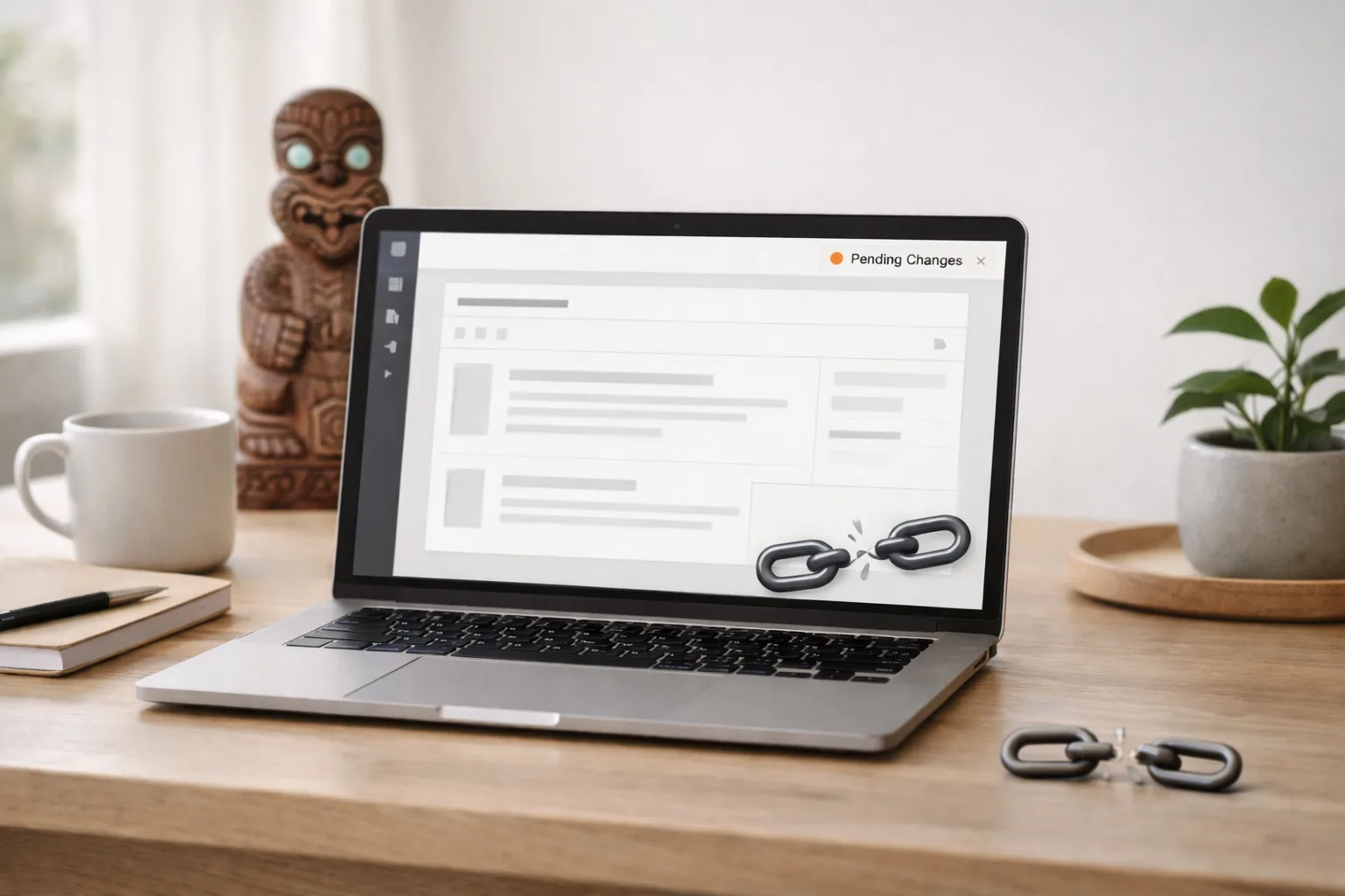 A clean website editor on a laptop, showing content updates becoming easier and less dependent on technical help.