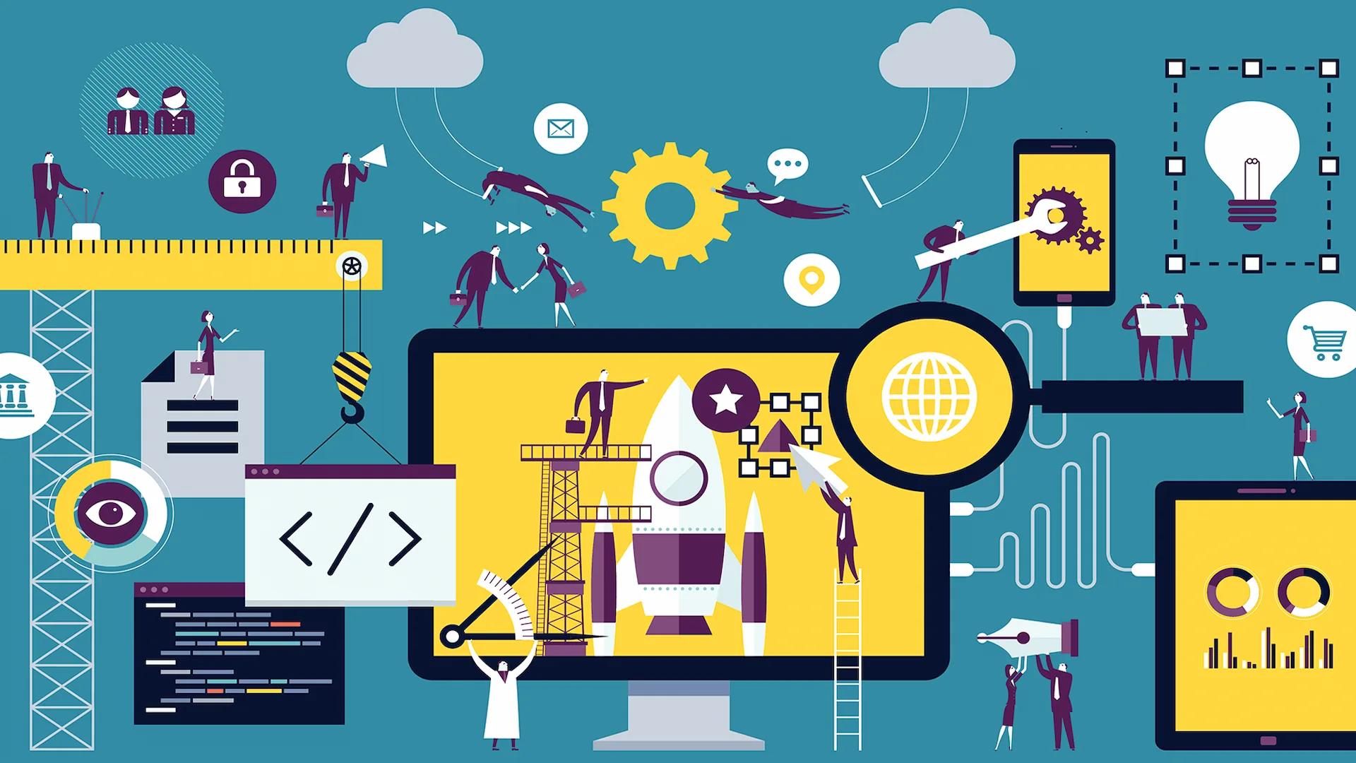 Professional business website displayed on multiple devices, representing strong online presence