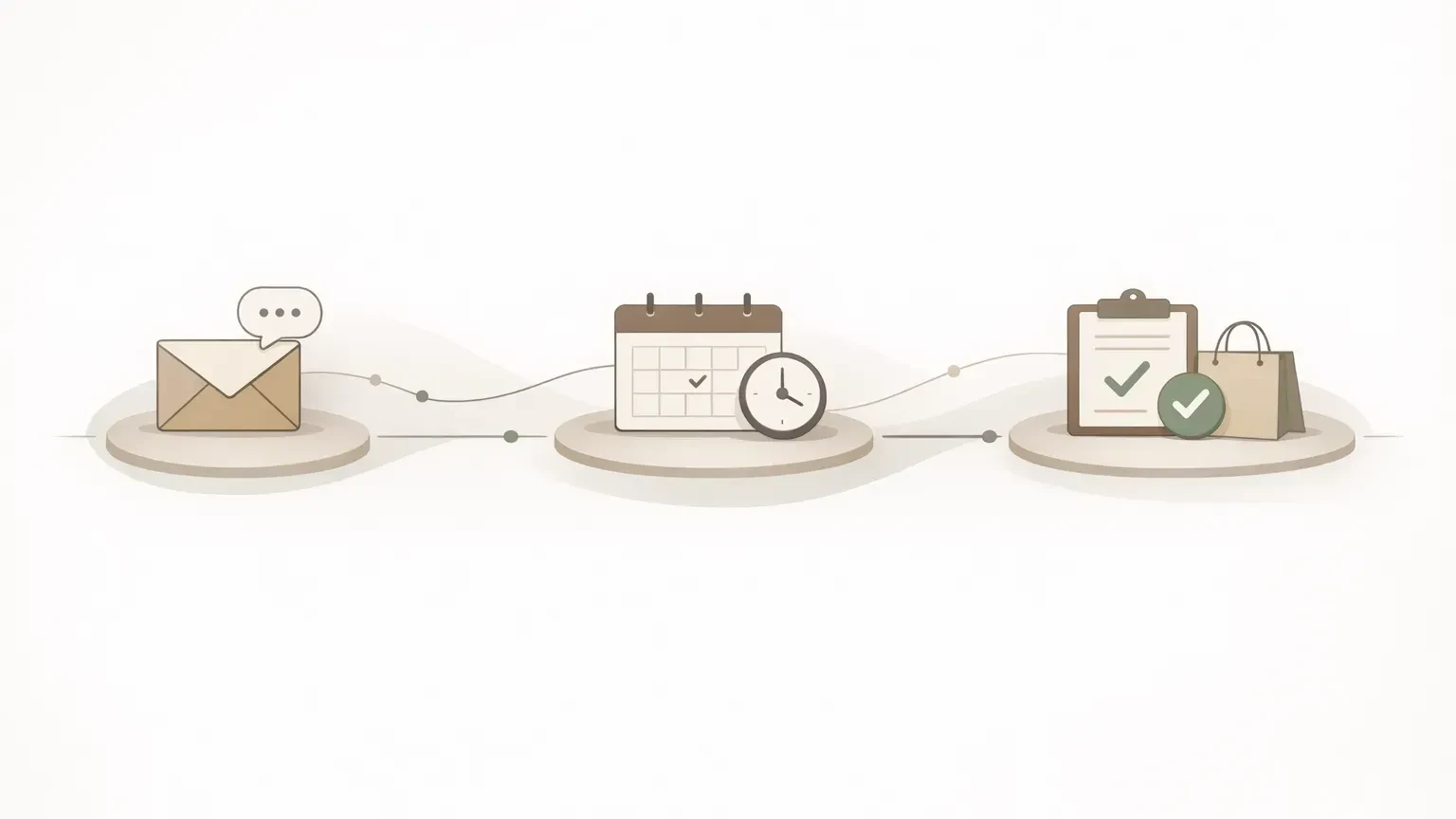 Automation Marketing for Growing Businesses: Where to Start Editorial-style illustration of an abstract marketing workflow for a growing business, showing connected stages from cus