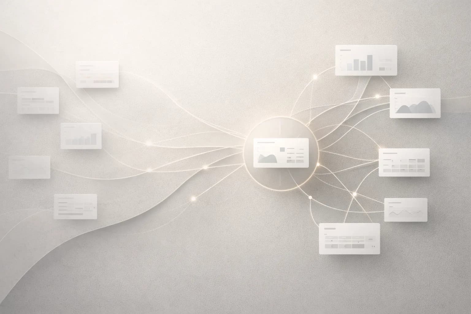 Visibility Abstract visual of scattered data becoming connected and clear for better decision-making.